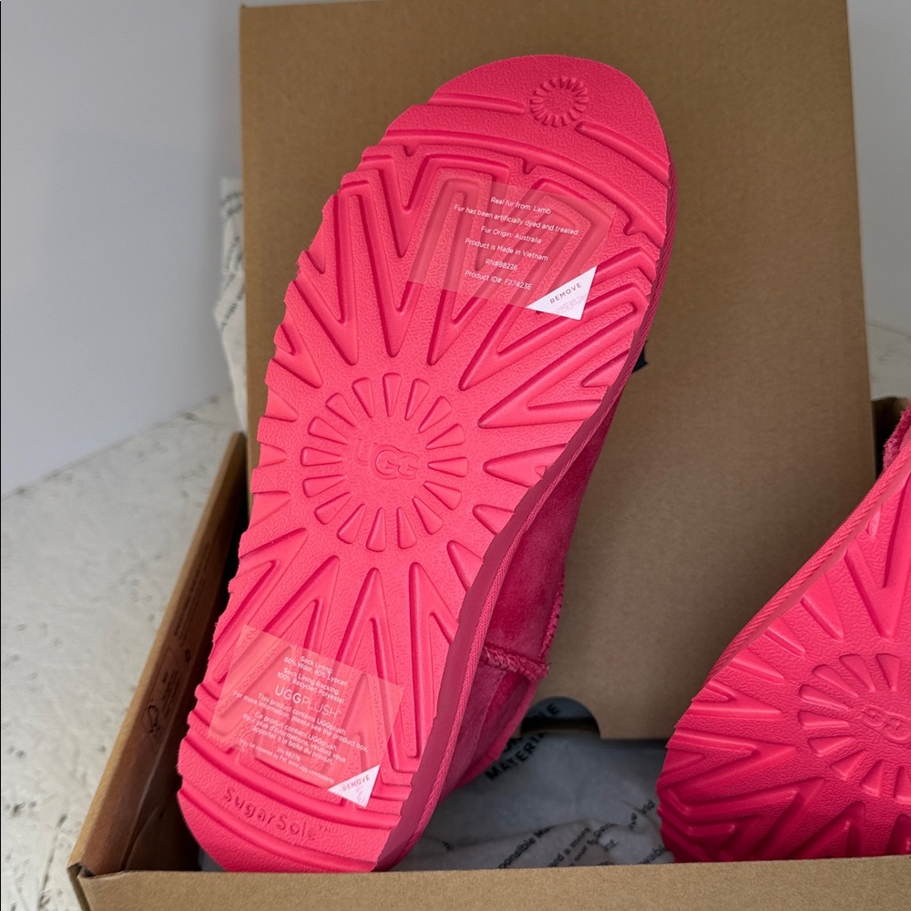 UGG NEW pink low cut suede boots. New inbox never worn. - Picture 3 of 3
